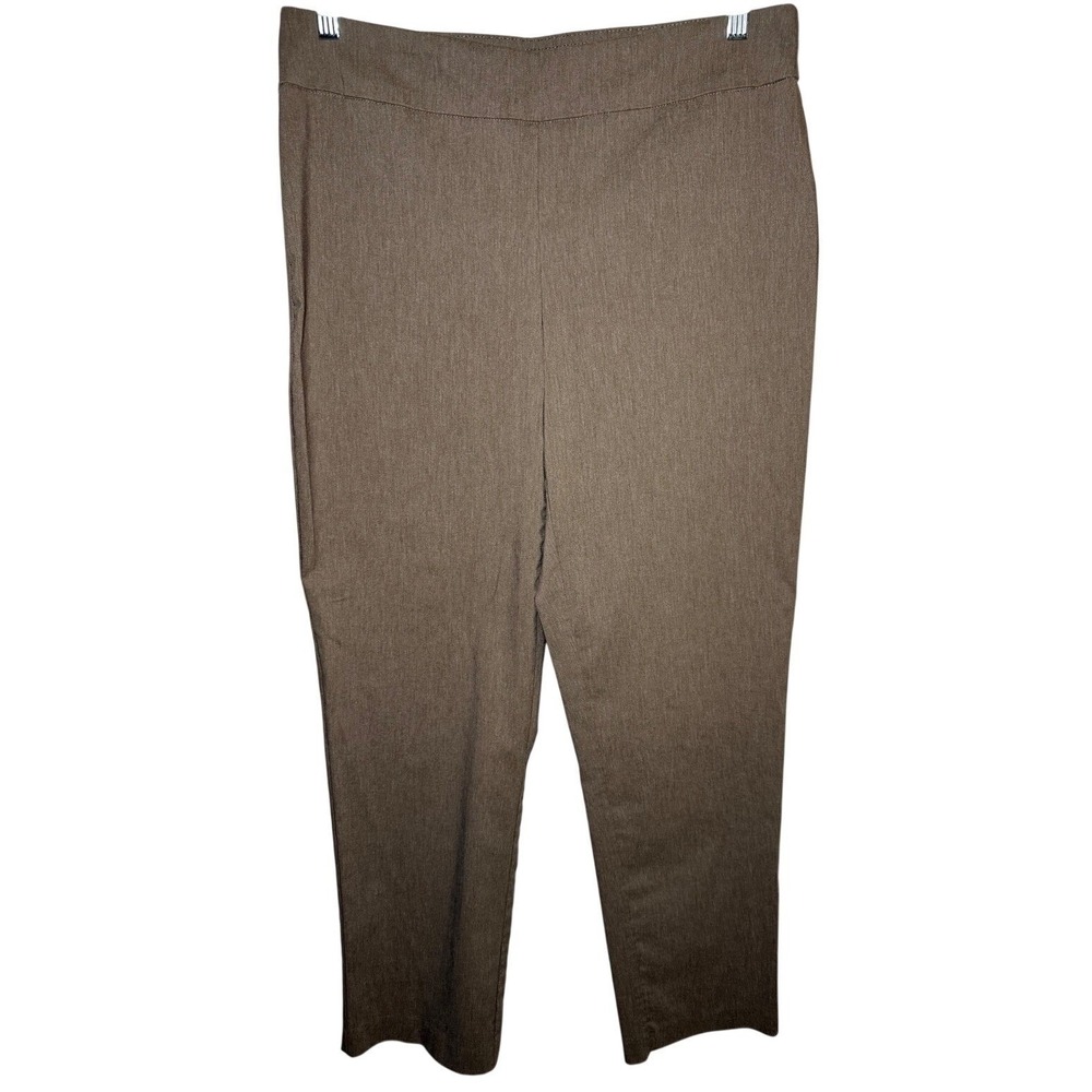 Dana Buchman Dress Pants Womens Large Brown Straight Leg Pull On
